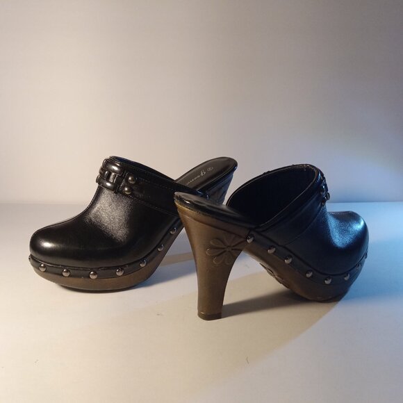 GENNA RAIN-05 BLACK PU CROP SIZE 8.5 HEEL SHOES - Picture 3 of 6